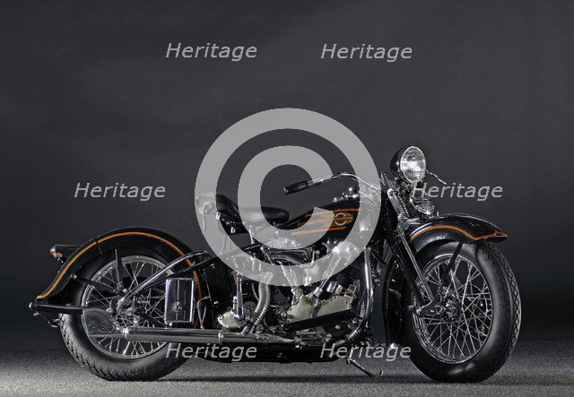 Harley Davidson ELS Knucklelhead 1937. Artist: Simon Clay.