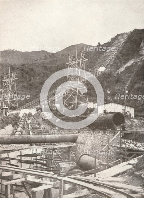 'The Pipes at Riberao das Lages: Rio Light and Power Works', 1914. Artist: Unknown.