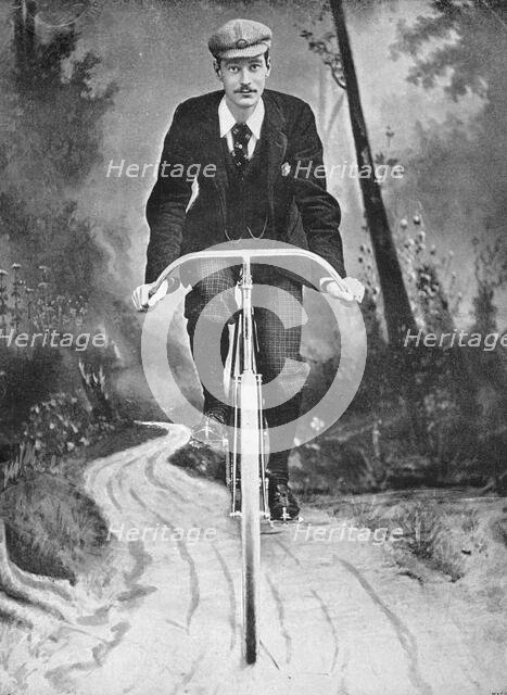 Portrait of the cyclist FW Shorland, 1896.  Creator: London Stereoscopic & Photographic Co.