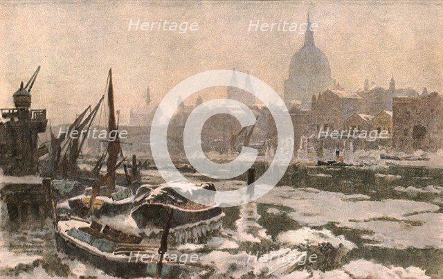 'The Thames: A Severe Winter', (c1900). Creator: Unknown.