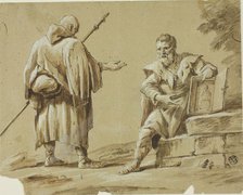 Two Pilgrims with Portable Shrine, n.d. Creator: Tiberius Dominikus Wocher.