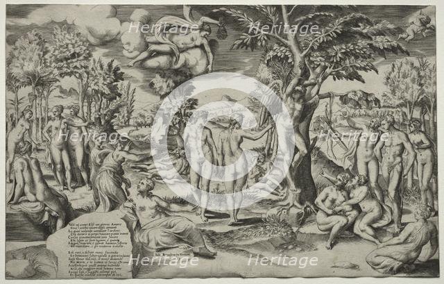 Love in the Elysian Fields, 1563. Creator: Giulio Bonasone (Italian, c. 1510-aft 1576).