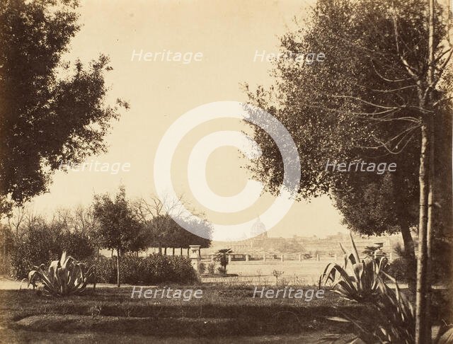 St. Peters from the Pincian Hill, 1853-56. Creator: Possibly by Jane Martha St. John.