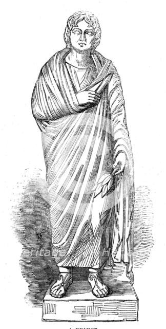 The Cyrene Marbles in the British Museum: a priest, 1861. Creator: Unknown.