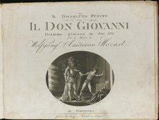 Cover of the score of the opera Don Giovanni by Wolfgang Amadeus Mozart, 1801. Creator: Anonymous.