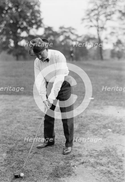 Chambrun, Count De, Captain, Artillery Corps; Military Attache, French Embassy - Playing Golf, 1913. Creator: Harris & Ewing.