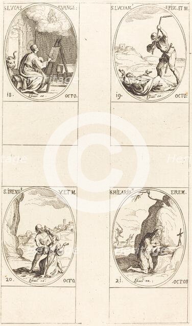 St. Luke; St. Lucian; St. Irene; St. Hilarion. Creator: Jacques Callot.
