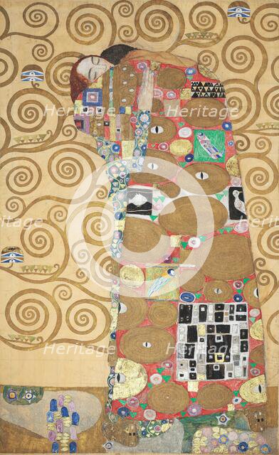 The Stoclet Frieze, Detail: Fulfillment (The Embrace), 1905-1909. Creator: Klimt, Gustav (1862-1918).