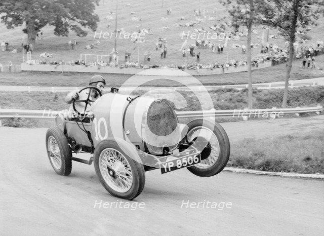 Bugatti T13 Brescia in action, Prescott Hill Climb, Gloucestershire. Artist: Unknown