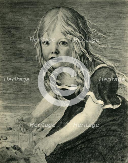 Portrait of the artist's daughter, Marie, at the coast, 1816, (1943).  Creator: Karl Friedrich Schinkel.