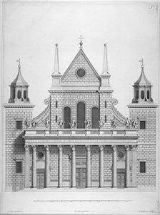 West front of the old St Paul's Cathedral, 1630s (1714).                                Artist: Hendrick Hulsbergh