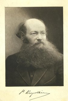 Petr Kropotkin, head-and-shoulders portrait, facing right, between 1890 and 1920. Creator: Unknown.