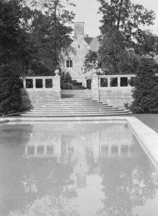 Savage, Samuel A., Mrs., residence and garden, 1929 June 3. Creator: Arnold Genthe.