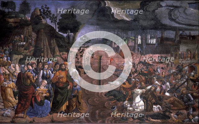 Crossing the Red Sea', 1483, fresco by Cosimo Rosselli.