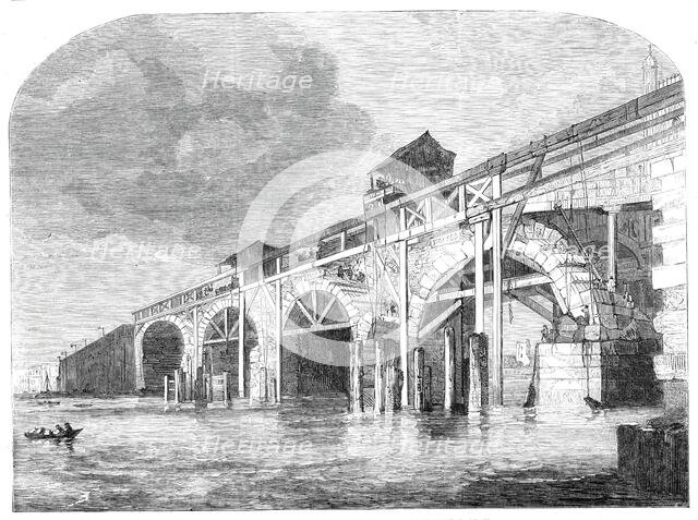 The demolition of Old Westminster-Bridge, 1860. Creator: Unknown.