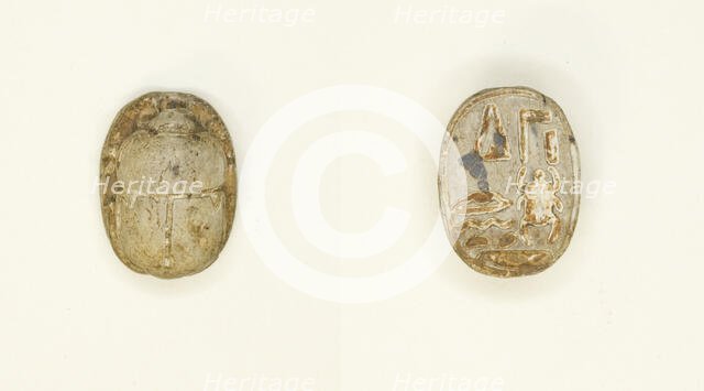 Scarab: Wish Formula (?), Egypt, New Kingdom-Late Period, Dynasties 19-26 (about 1295-525 BCE). Creator: Unknown.