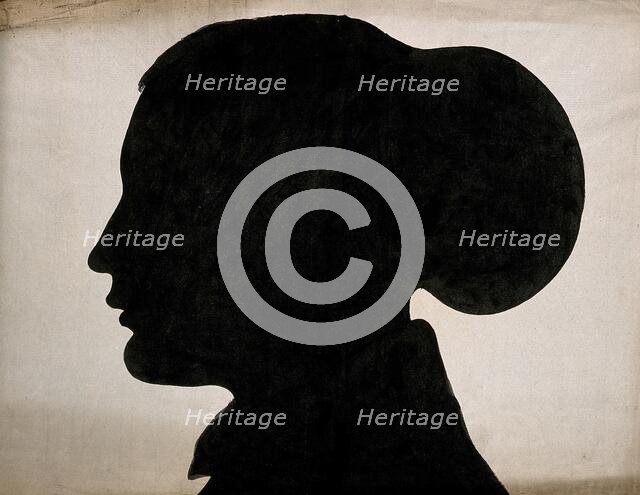 A silhouette of a human head, seen in profile. Creator: Unknown.