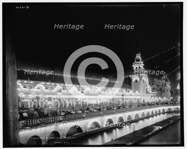 Luna Park at night, Coney Island, N.Y., between 1903 and 1906. Creator: Unknown.