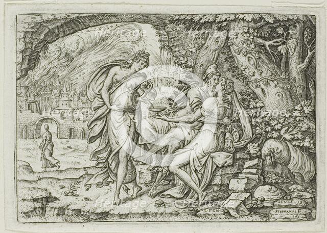 Lot and His Daughters, 1569. Creator: Etienne Delaune.