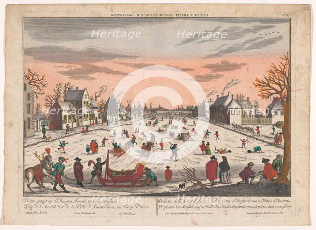 Winter view on the Amstel in Amsterdam, 1742-1801. Creator: Georg Gottfried Winckler.