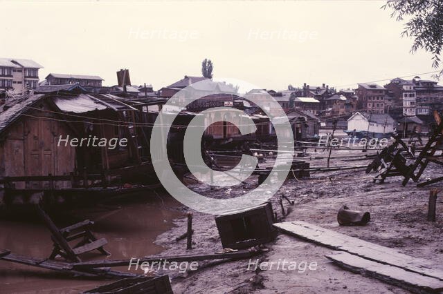 Houseboats on Dal Lake, Srinagar, India, 1988. Creator: Amanda Waite.