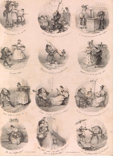 Twelve Satirical Vignettes (Le Charivari, December 10, 1832), December 1, 1832. Creator: Charles Joseph Traviès de Villers.