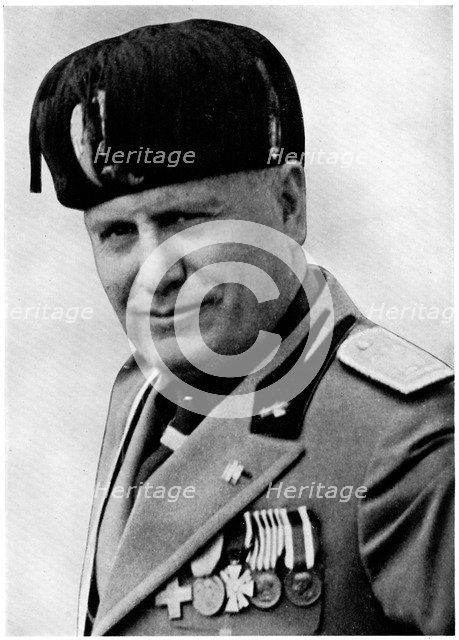 Benito Mussolini, Italian fascist dictator, 20th century. Artist: Mussolini Artist: Unknown