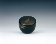 Lacquer natsume with stork, Middle Edo period, Japan, 18th century. Artist: Unknown