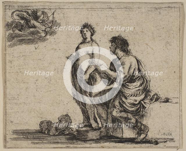 Pygmalion, from 'Game of Mythology' (Jeu de la Mythologie), 1644. Creator: Stefano della Bella.