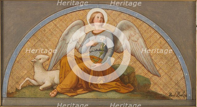 Esquisse pour l'église Saint-Joseph : L'Ange de douceur et de chasteté - Apothéose..., 1870. Creator: Jean-Paul-Etienne Balze.