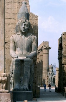 Giant statue of Rameses II third king of the 19th dynasty, Luxor, Egypt, c1279-c1213 BC Artist: Unknown