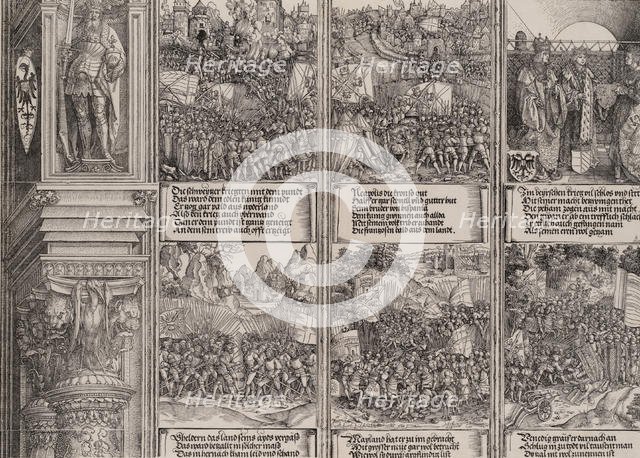 The Marriage of Philip the Fair to Joanna of Austria; Maximilian Recaptures the Occupied T..., 1515. Creator: Hieronymus Andreae.