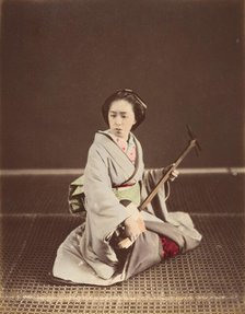 [Tokyo Geisha with Shamisen], 1870s. Creator: Unknown.