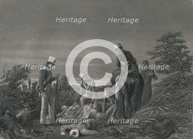 'Finding The Colours of the 24th Regiment After The Battle of Chilianwallah, January 1849'. Creator: J Rogers.