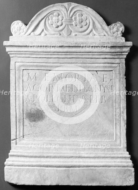 Front of a Roman Funerary Altar, about A.D. 100. Creator: Unknown.
