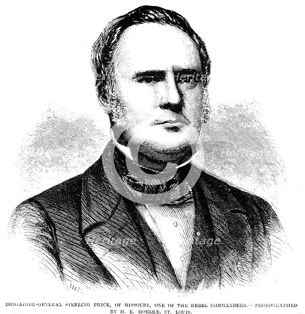 Sterling Price, American statesman and soldier, 1861. Artist: Unknown