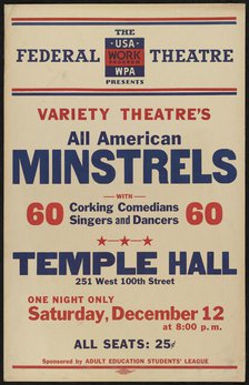All American Minstrels, New York, [1935]. Creator: Unknown.