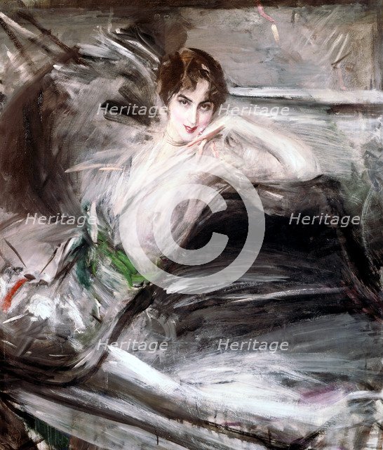 'Woman Sat on Chair', c1860 Artist: Giovanni Boldini