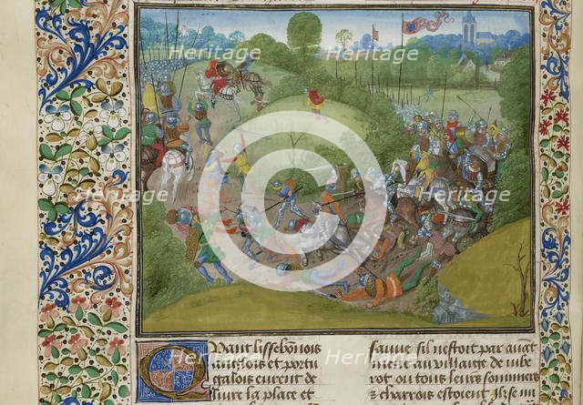 The Battle of Aljubarrota on 14 August 1385, ca 1470-1475. Creator: Anonymous.