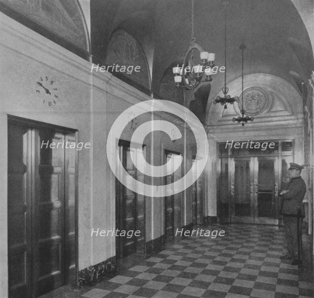 Elevator lobby, Chamber of Commerce Building, Newark, New Jersey, 1924. Artist: Unknown.