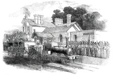 Arrival of Her Majesty at the Castle Howard Railway Station, 1850. Creator: Unknown.