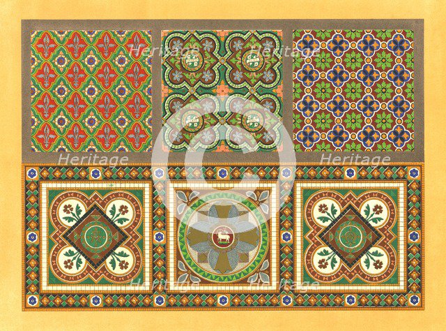 Encaustic tiles, 19th century. Creator: Unknown.