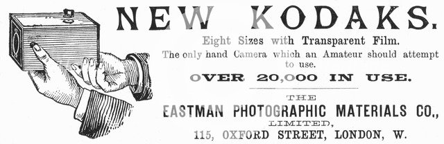 Advertisement for Kodak cameras, 1890. Artist: Unknown