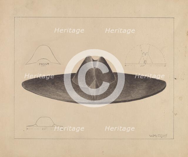 Man's Hat, 1935/1942. Creator: William Mills.