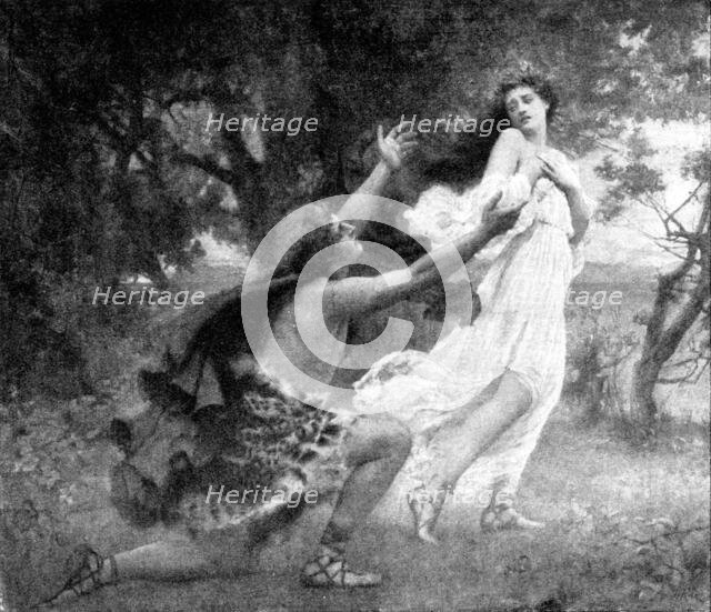 Pictures from the Royal Academy: Apollo and Daphne - Henrietta Rae (Mrs. E. Normand), 1895. Creator: George Meisenbach.