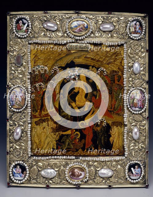 Icon of the Descent into Hell, Icon: 19th century; Frame: 18th century. Creator: Unknown.