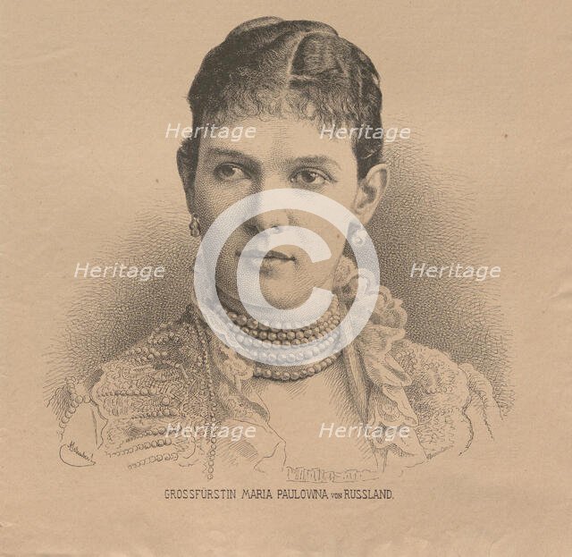 Grand Duchess Maria Pavlovna of Russia (1854-1920), 1882. Creator: Schubert, August (1844-1903).
