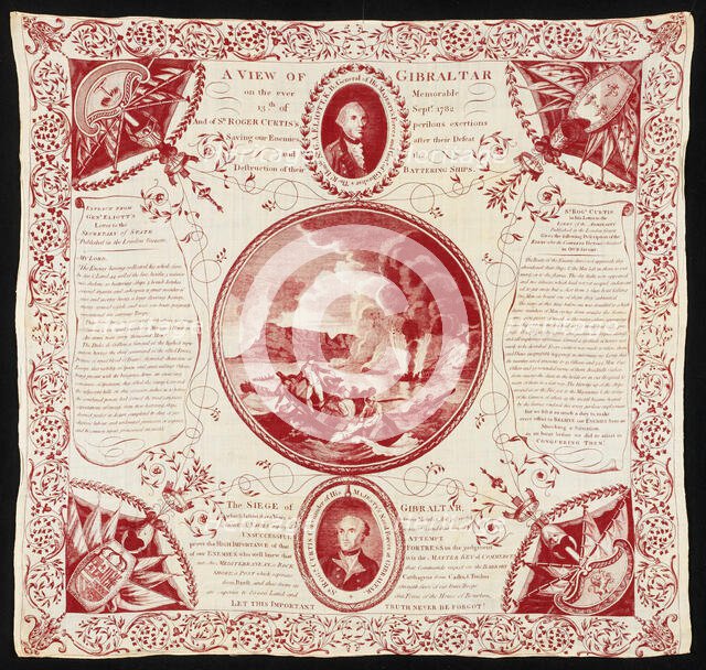 Handkerchief, England, 1782. Creator: Unknown.