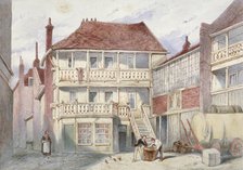 View of the French Horn Tavern, Holborn, London, 1840. Artist: Frederick Napoleon Shepherd