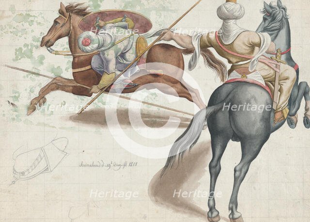Fighting Horsemen, 1818. Creator: Friedrich Olivier.